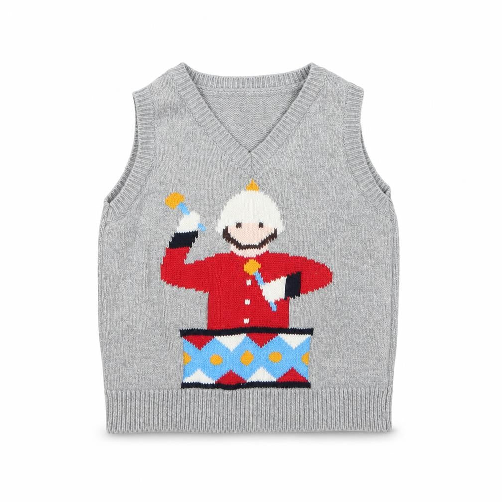 Front view of Cath Kidston boys’ grey cartoon vest 2-3 years