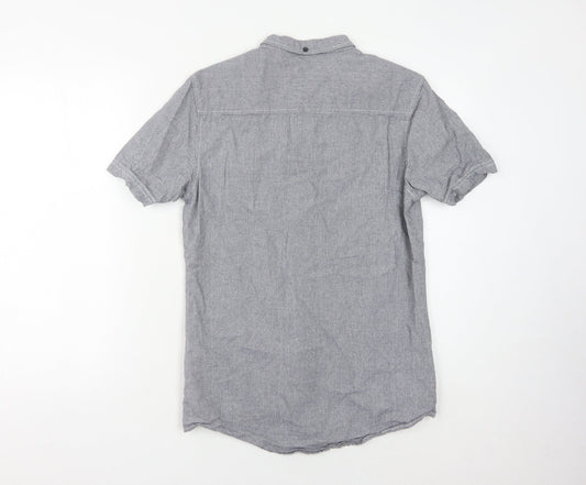 Firetrap Men's Grey Button-Up Shirt - Size S