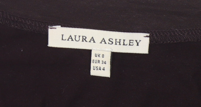 Laura Ashley Women's Black Short Sleeve Dress, Size 6