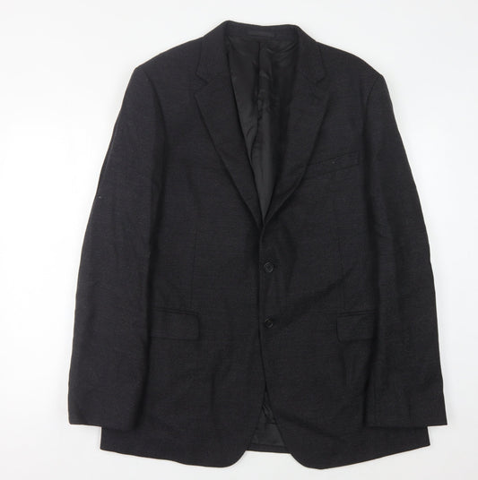 Jaeger Men's Black Blazer 44R - Classic Wool Jacket