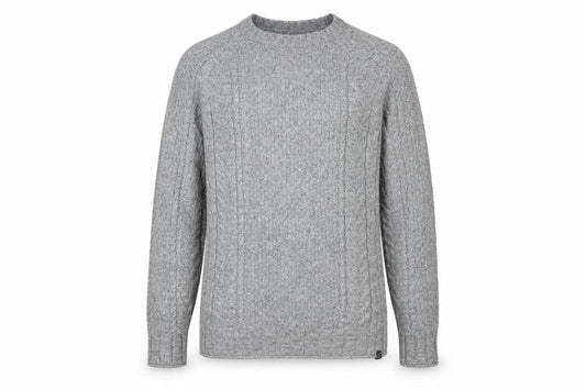 Jack & Jones Men's Grey Cable-Knit Pullover, Size S