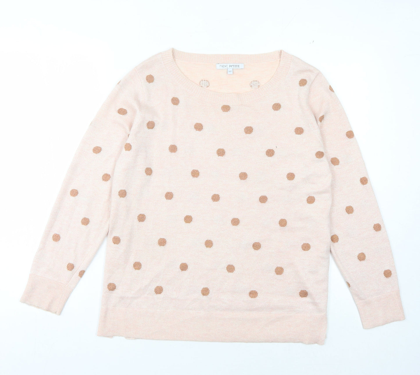 Next Women Ivory Polka Dot Pullover, Size 14 Plus