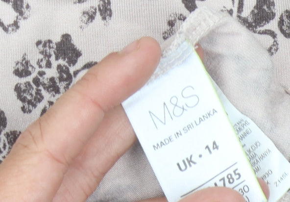 Marks and Spencer Women's Ivory Floral Blouse, Size 14