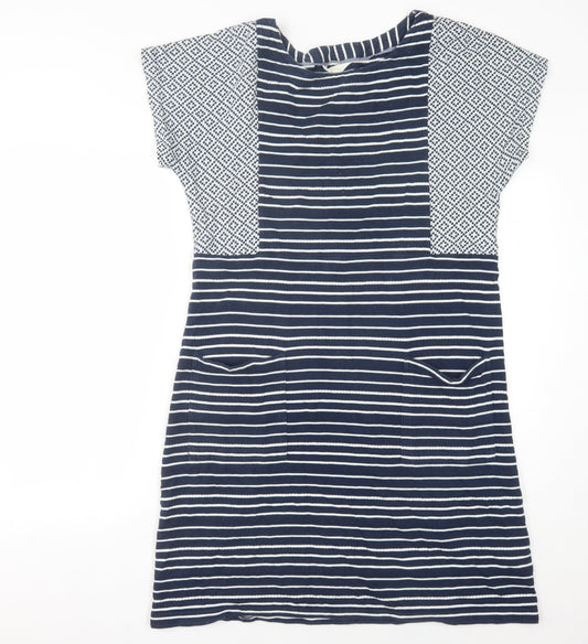 White Stuff Women's Blue & White Striped Shift Dress, Size 12