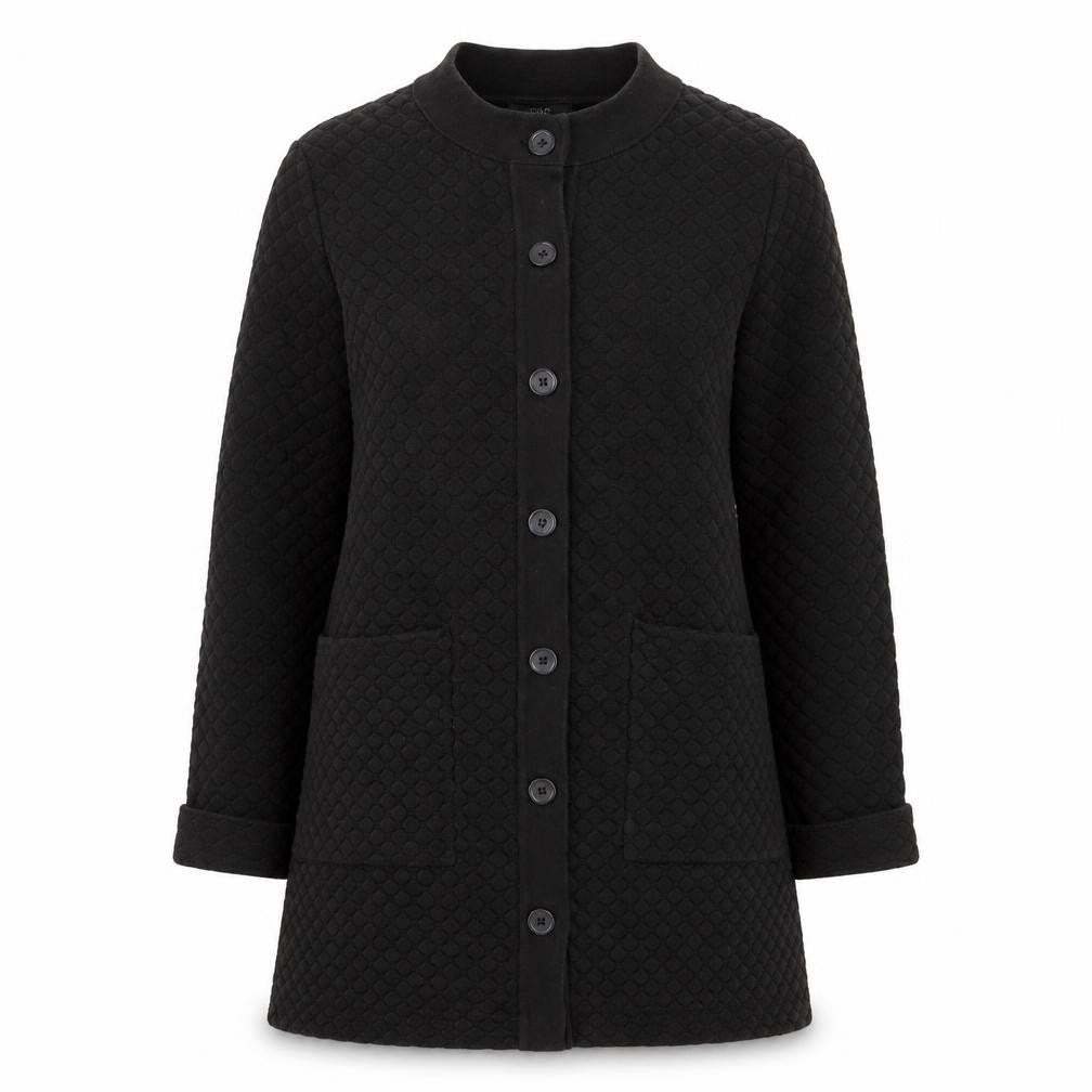 Front view of COS Women's Black Cardigan XS Collared Casual
