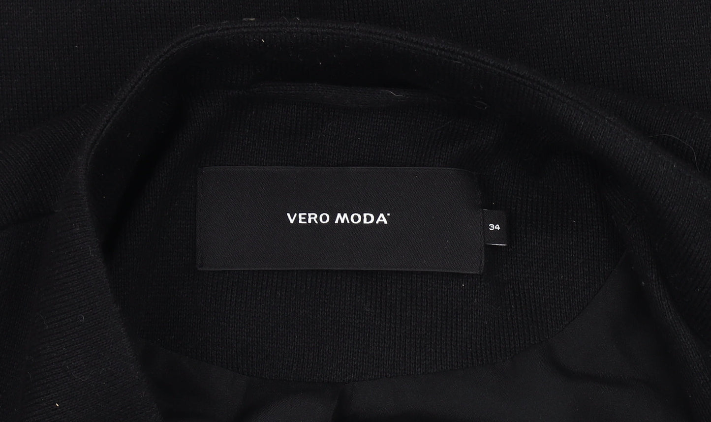 Vero Moda Women's Black Long Coat, Size 6, Lined