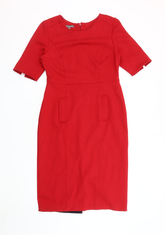 Laura Ashley Women's Red Sheath Dress, Size 14