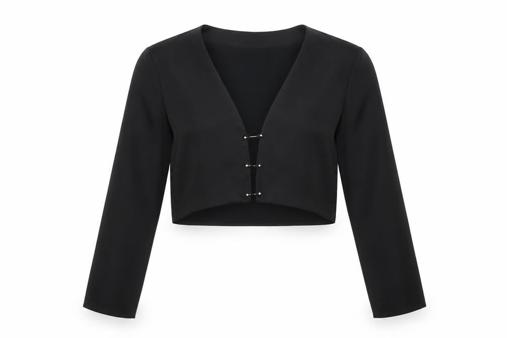 Zara Women's Black Cropped Blouse, Size 10, Casual Chic
