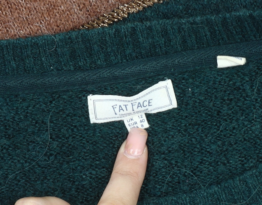 Fat Face Women's Green Brown Pullover Jumper Size 12