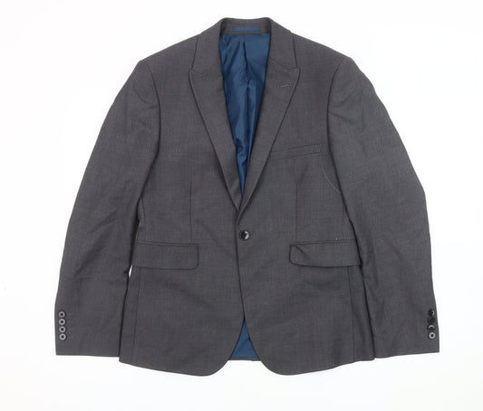 Burton Menswear Grey Slim Fit Men's Blazer 38S