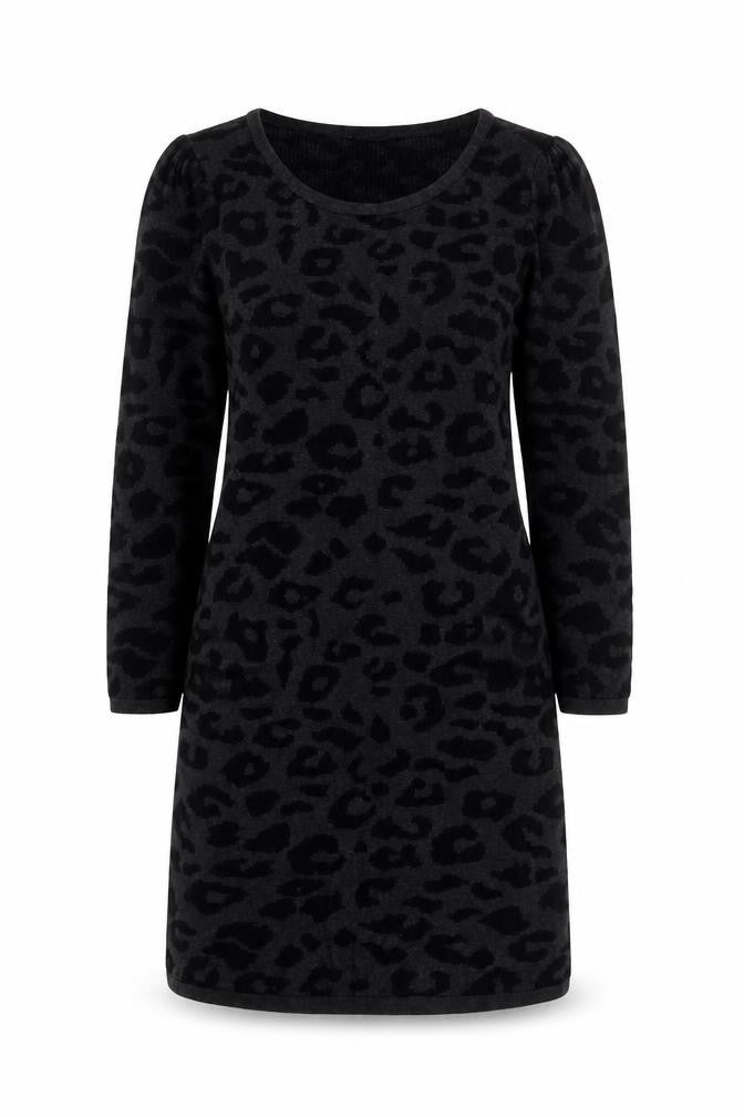 Soaked in Luxury Women's Black Animal Print Shift Dress - Size S