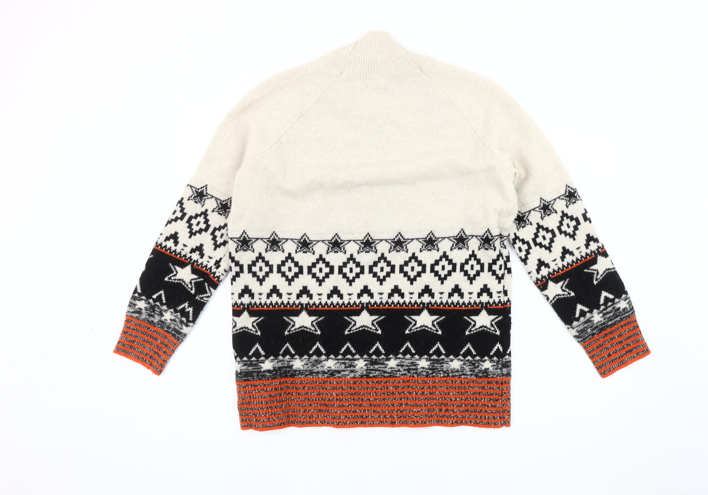 White Stuff Women's Beige Fair Isle Jumper Size 10