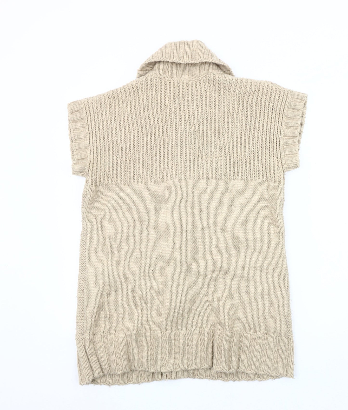 CC Women's Beige Knit Cardigan M with Button Detail