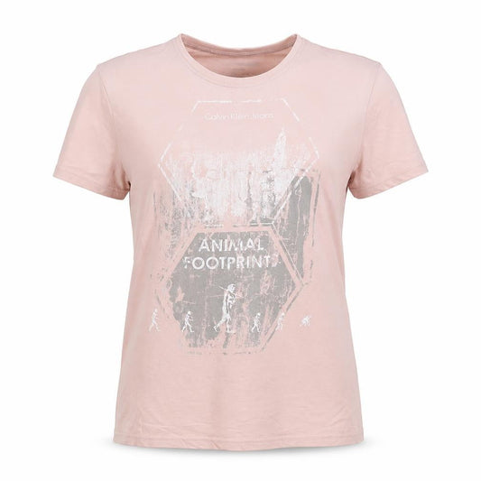Womens UK Size M Calvin Klein Pink 100% Cotton T-Shirt