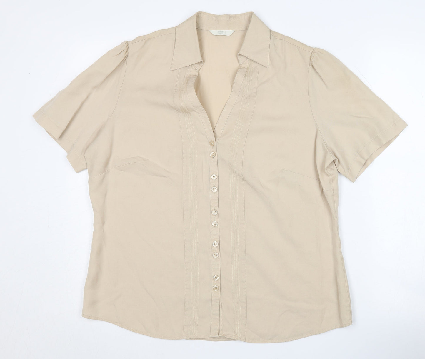 Marks and Spencer Beige Short Sleeve Women's Blouse