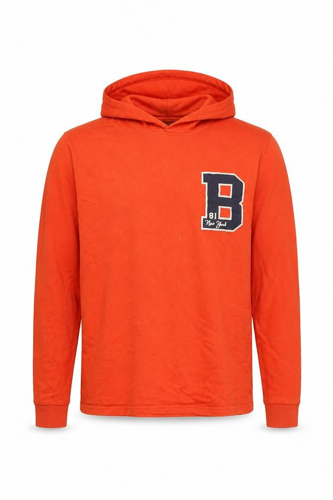 MNG Men’s Orange L Pullover Hoodie with Logo