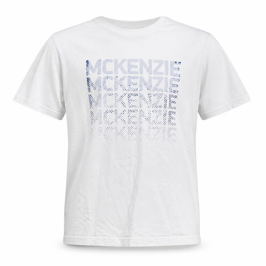 McKenzie Boys White Graphic T-Shirt, Size 12-13, Casual Cotton