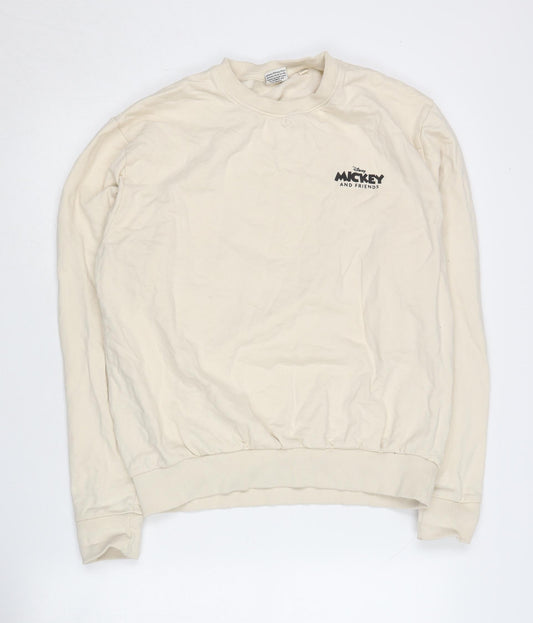 Disney Women Beige M Sweatshirt Mickey Friends Graphic