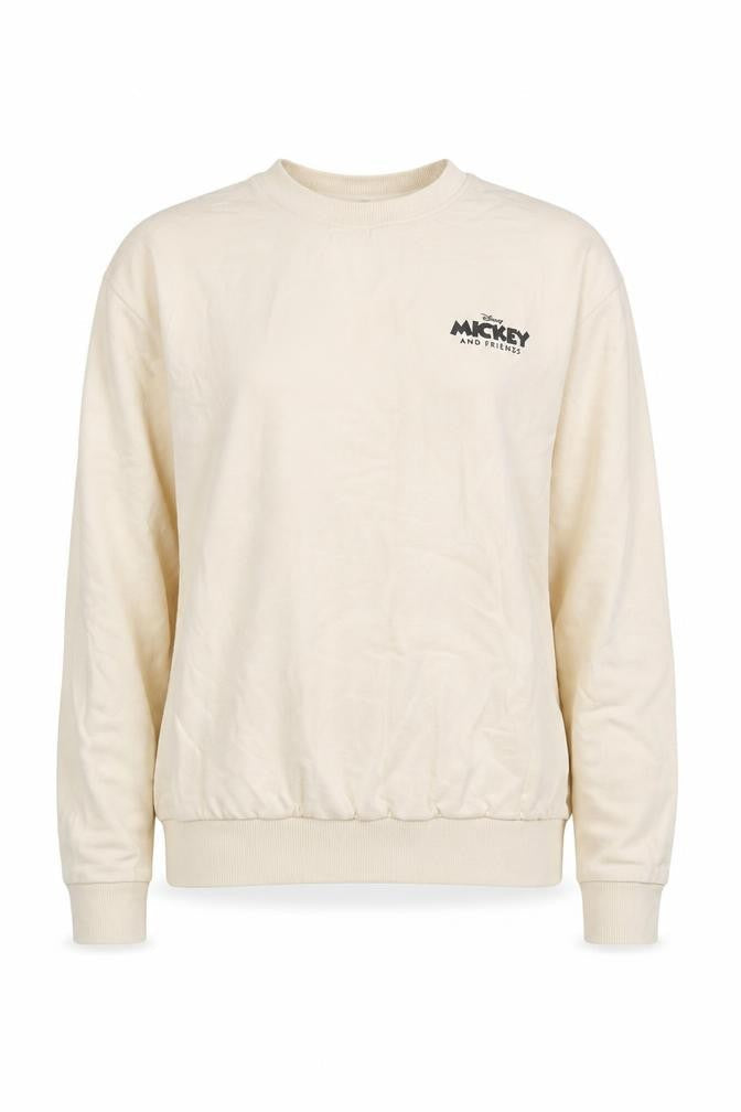Womens UK M Regular Disney Beige Pullover Sweatshirt