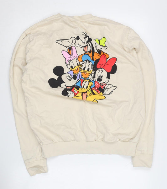 Disney Women Beige M Sweatshirt Mickey Friends Graphic