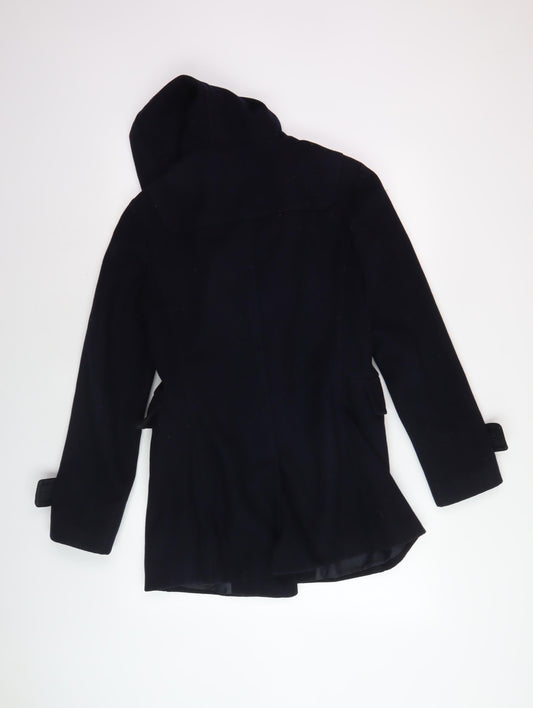Therapy Women's Black Mid-Length Hooded Coat, Size 8