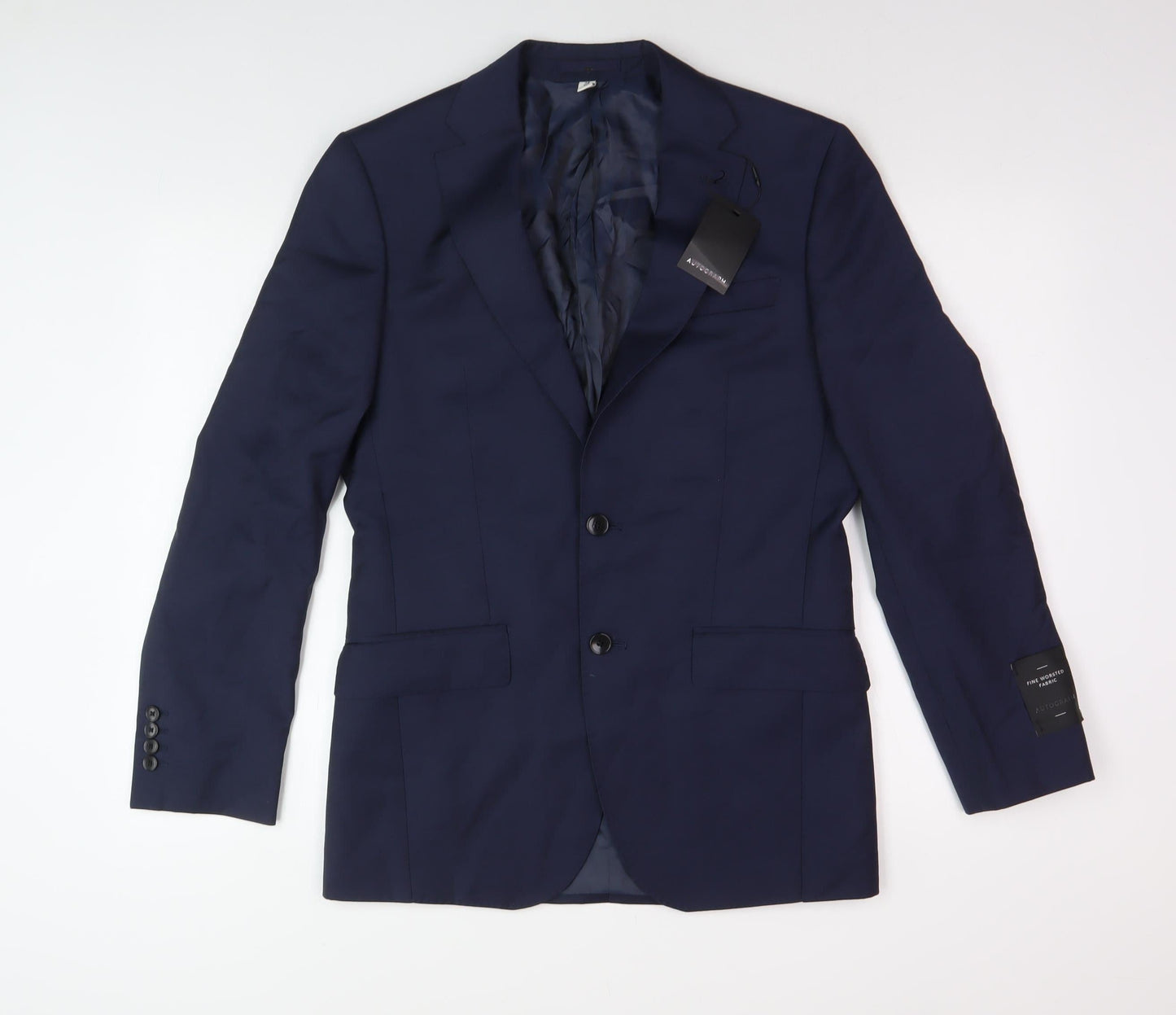 Marks and Spencer Men's Blue Wool Blazer, Size 36R