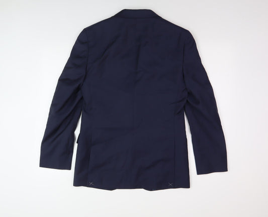 Marks and Spencer Men's Blue Wool Blazer, Size 36R