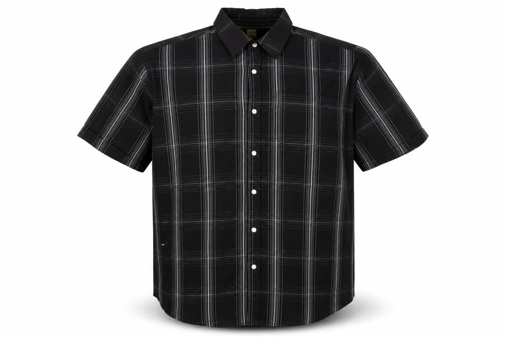 Oak Valley Men's Black Check Short Sleeve Button-Up Shirt