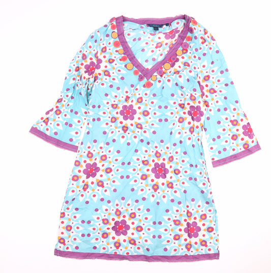 Boden Women's Multicoloured Floral Cotton Shift Dress Size 10