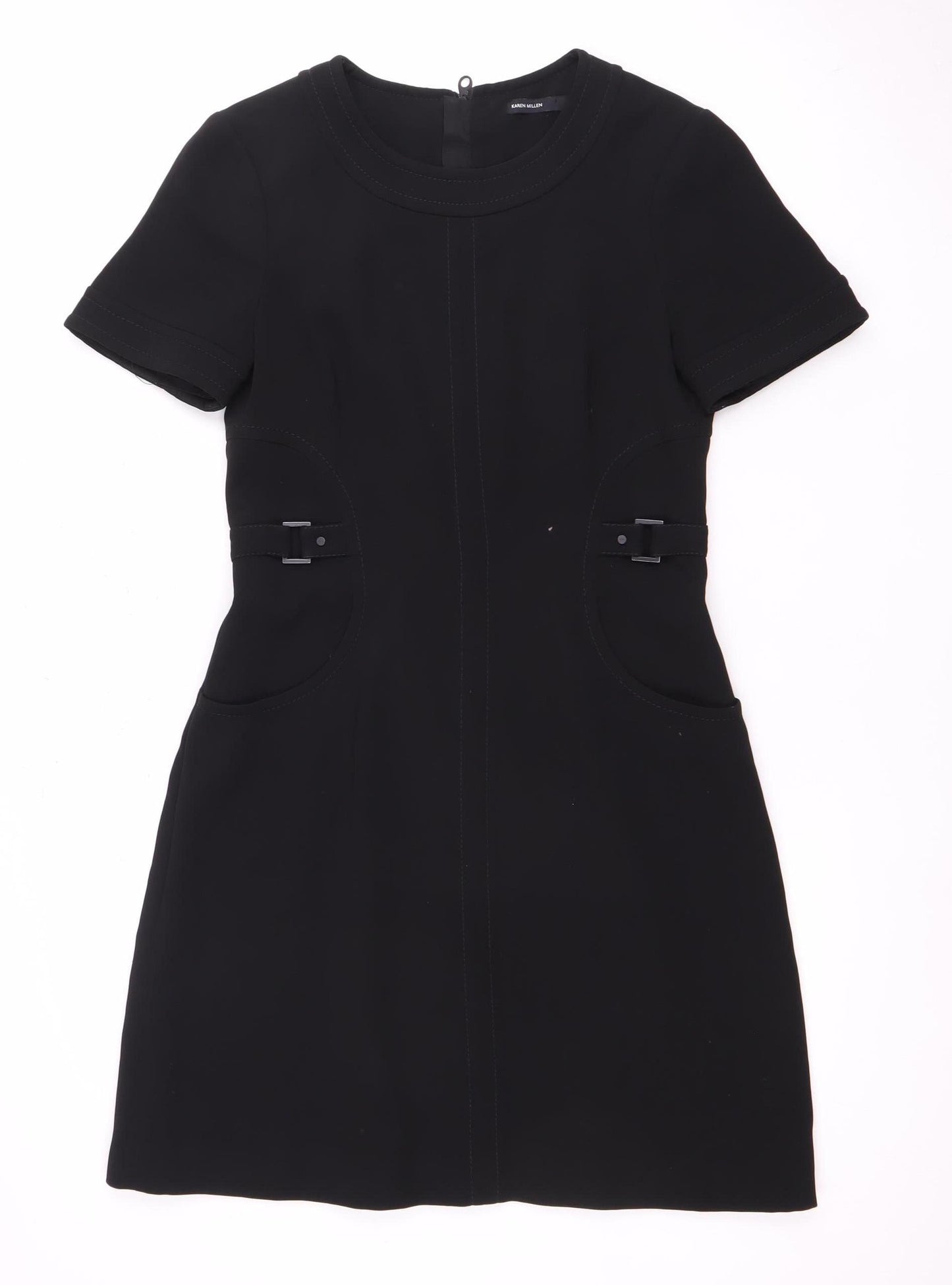Karen Millen Women's Black Dress Size 12, Round Neck