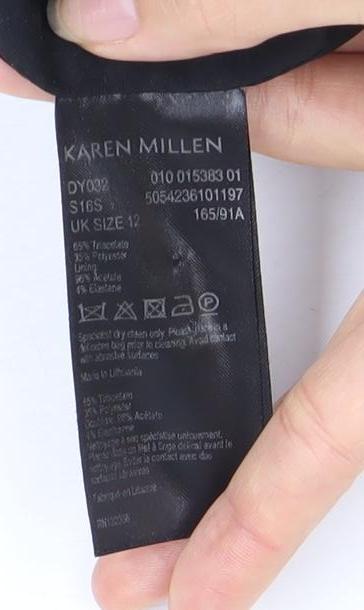 Karen Millen Women's Black Dress Size 12, Round Neck
