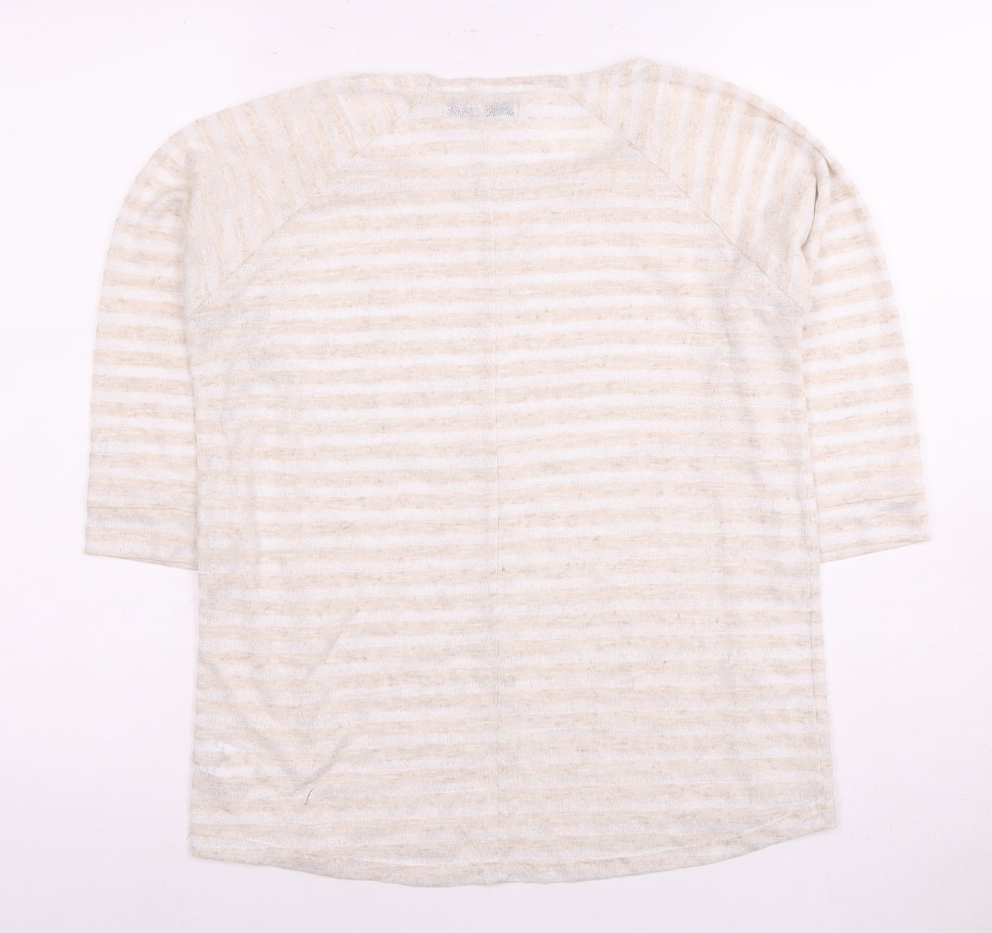 Next Women's Ivory Striped Crew Neck Top Size 10