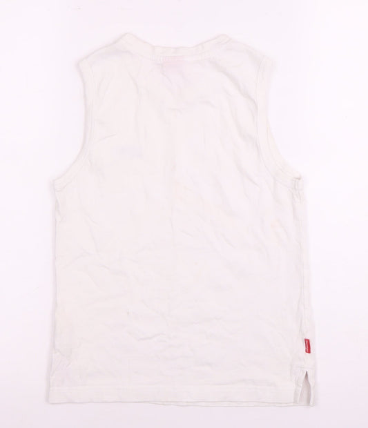 Slazenger Boys White Tank Top, Size 7-8, Casual Sleeveless