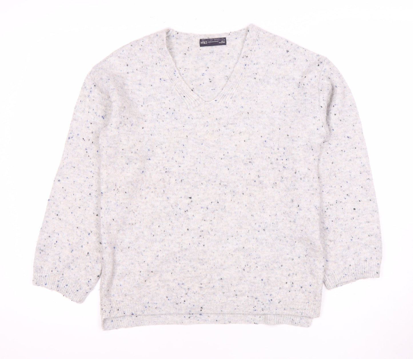 Marks and Spencer Womens Ivory V-Neck Pullover Jumper S