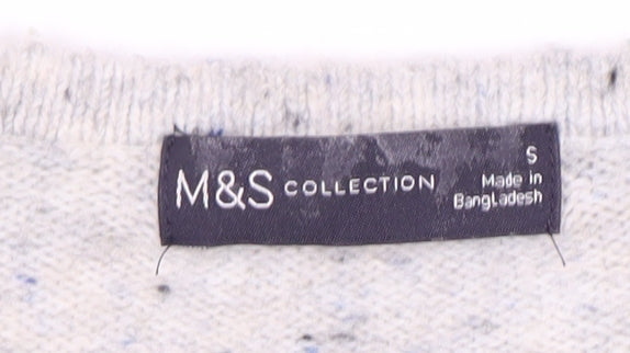 Marks and Spencer Womens Ivory V-Neck Pullover Jumper S