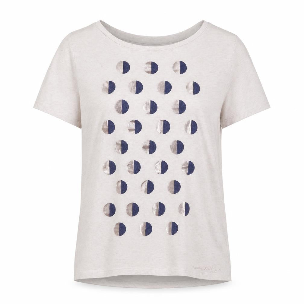 Womens UK Size M Tommy Hilfiger Grey Cotton Blend T-Shirt