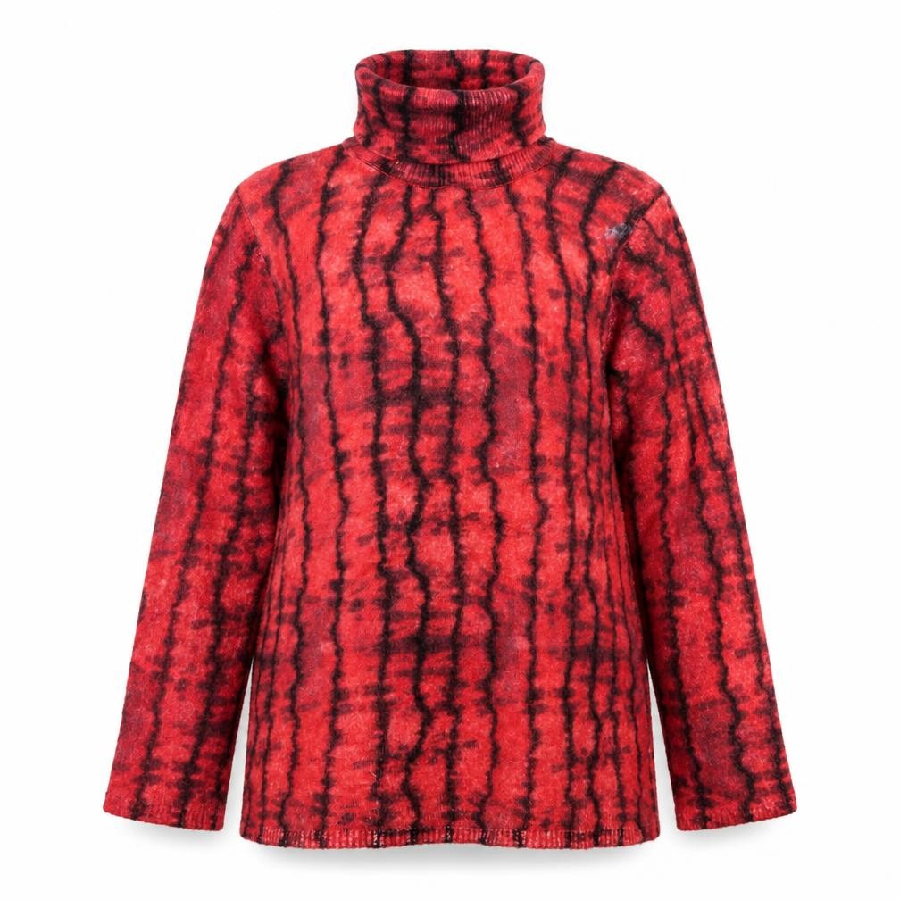 Zara Women's Red Wool Roll Neck Pullover Jumper Size 14