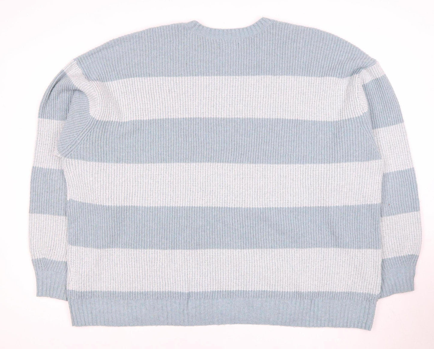 Hollister Women's Blue Striped Pullover Jumper 2XL
