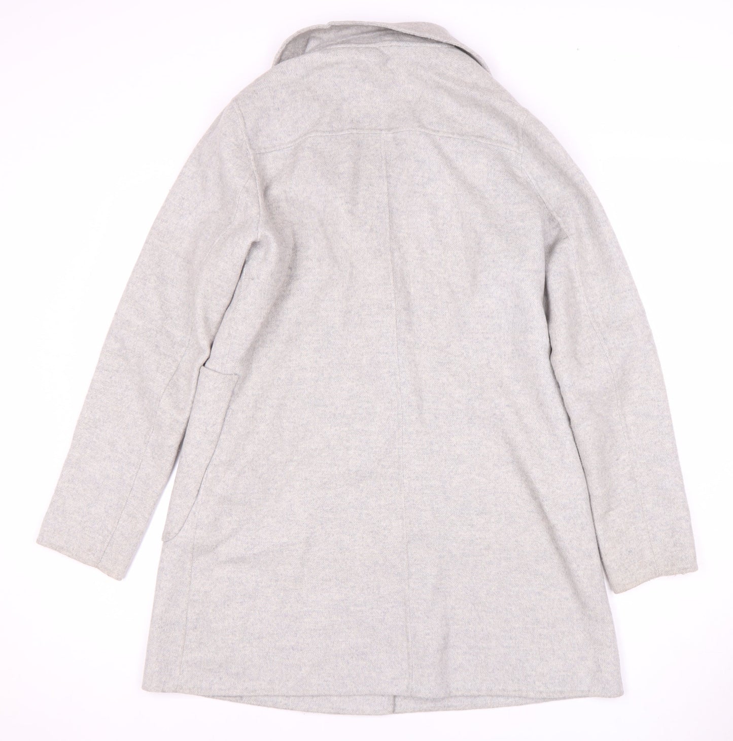 Next Women's Grey Wool Blend Mid-Length Coat Size 12