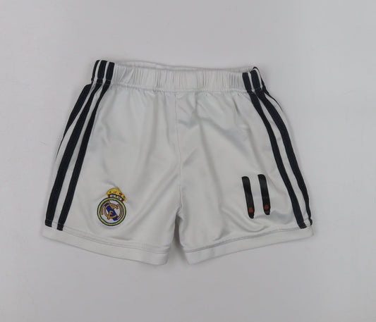 Adidas Boys White Athletic Shorts S Football