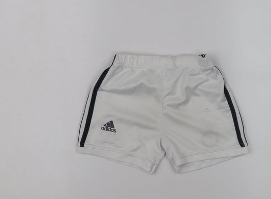 Adidas Boys White Athletic Shorts S Football