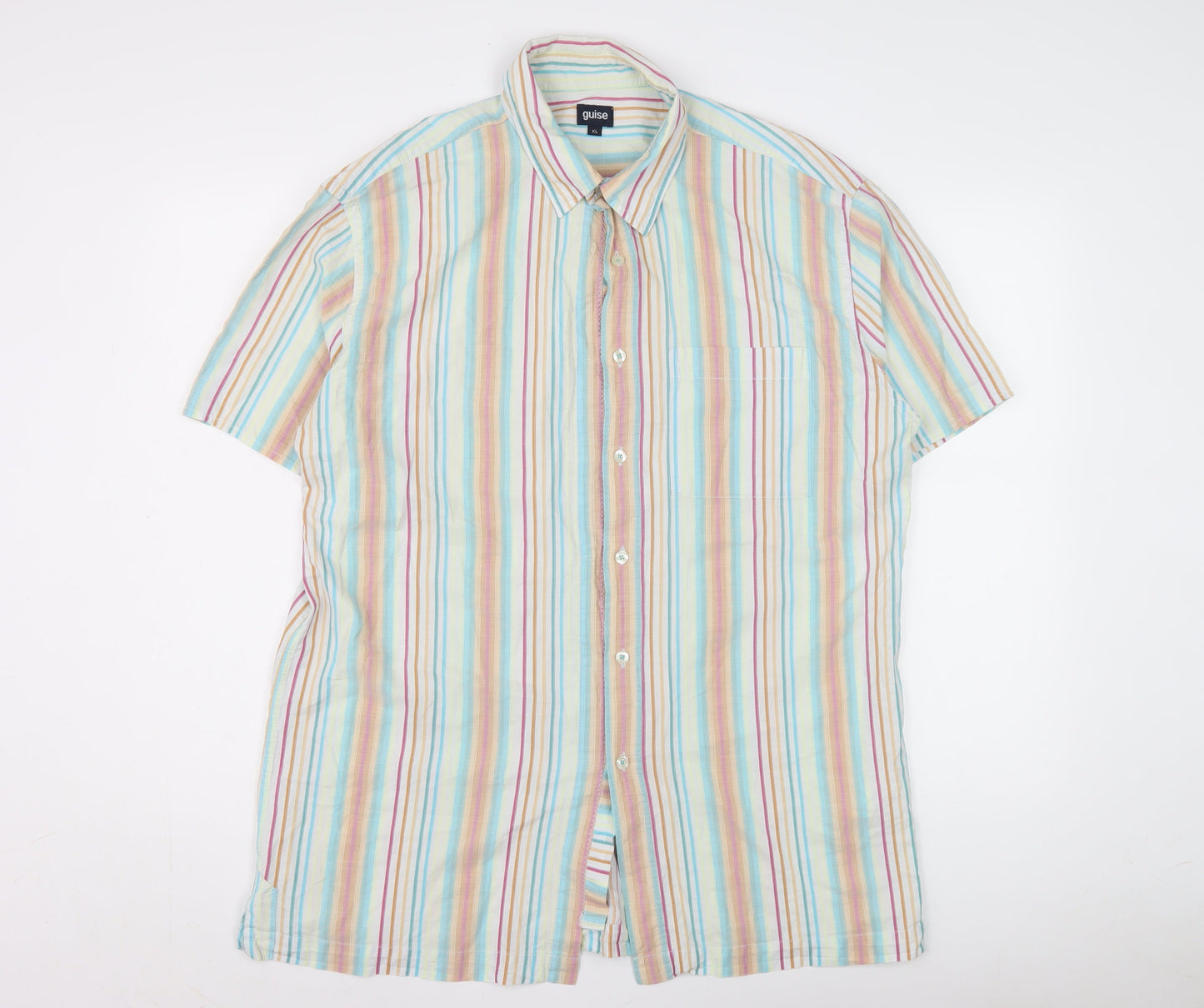 Guise Men’s XL Multicoloured Striped Cotton Shirt