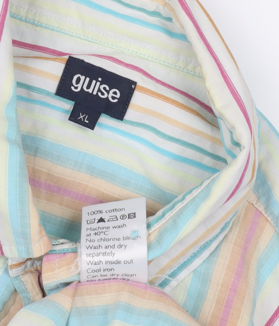 Guise Men’s XL Multicoloured Striped Cotton Shirt