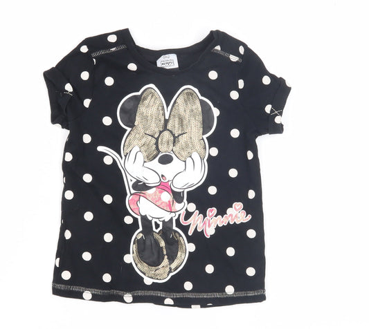 Disney by George Teens Black Polka Dot Minnie Mouse T-Shirt