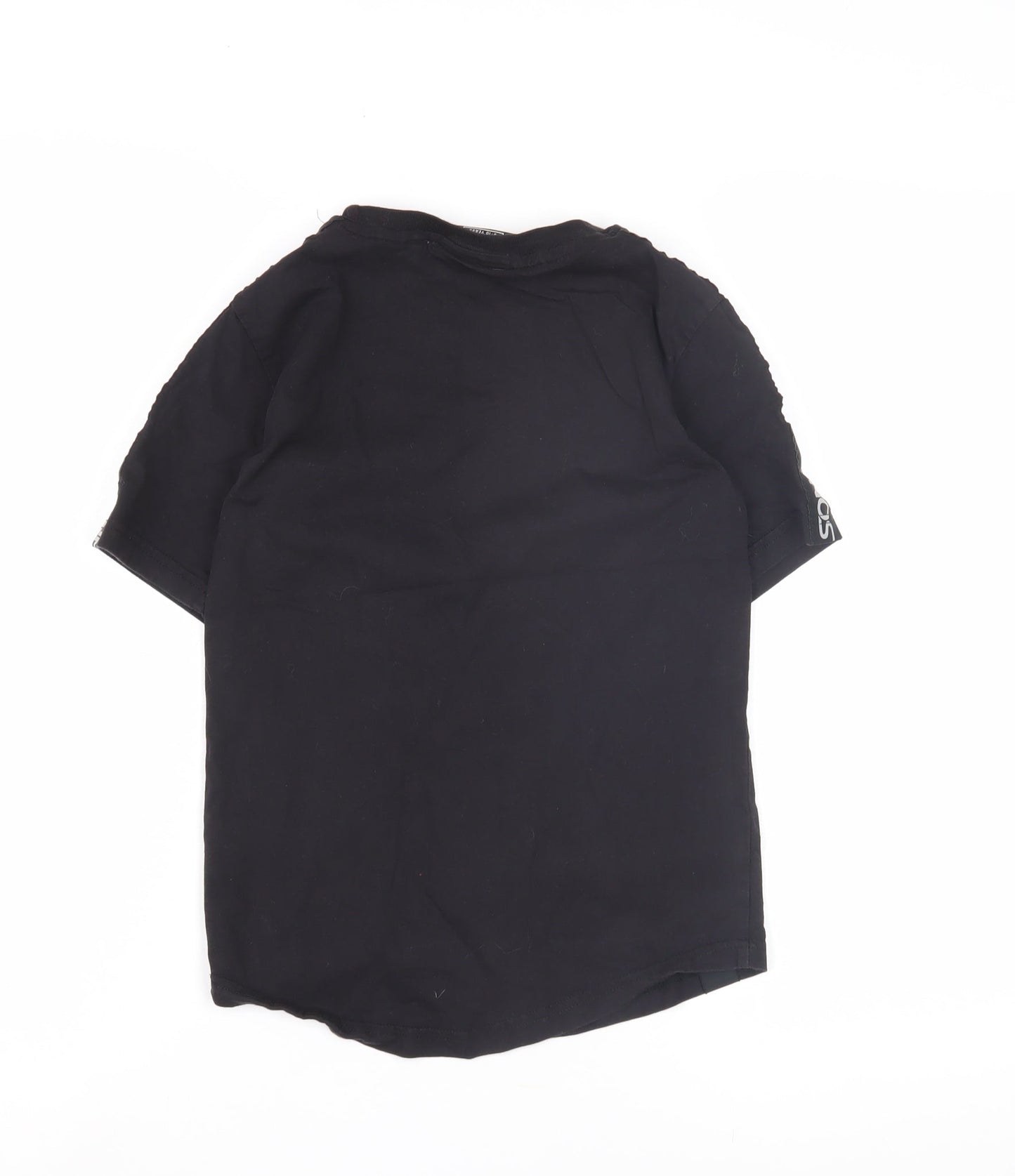Sonneti Boys Black T-Shirt, 8-10 Years, Regular Fit, Logo Accents