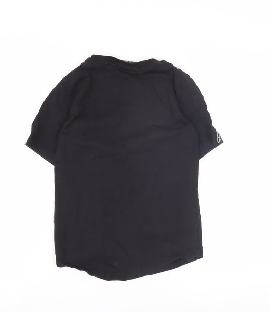 Sonneti Boys Black T-Shirt, 8-10 Years, Regular Fit, Logo Accents