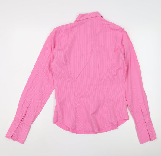 T.M. Lewin Women's Pink Striped Button-Up Shirt 10