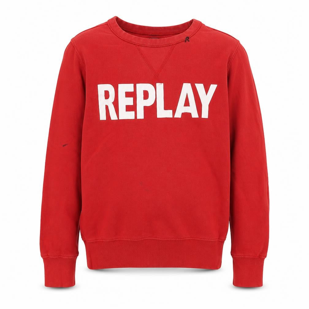 Replay Boys Red Pullover Sweatshirt, Crew Neck, Size 12 Years