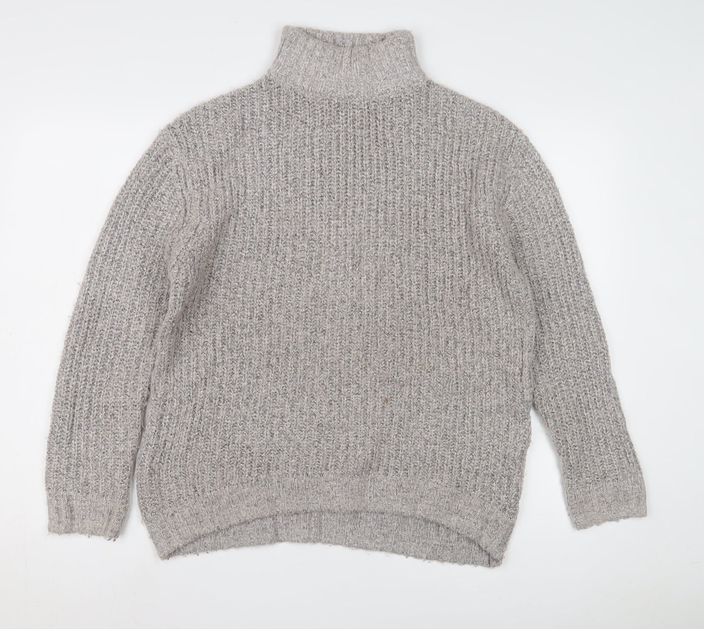 Warehouse Women's Grey Wool Blend Pullover Jumper Size 8
