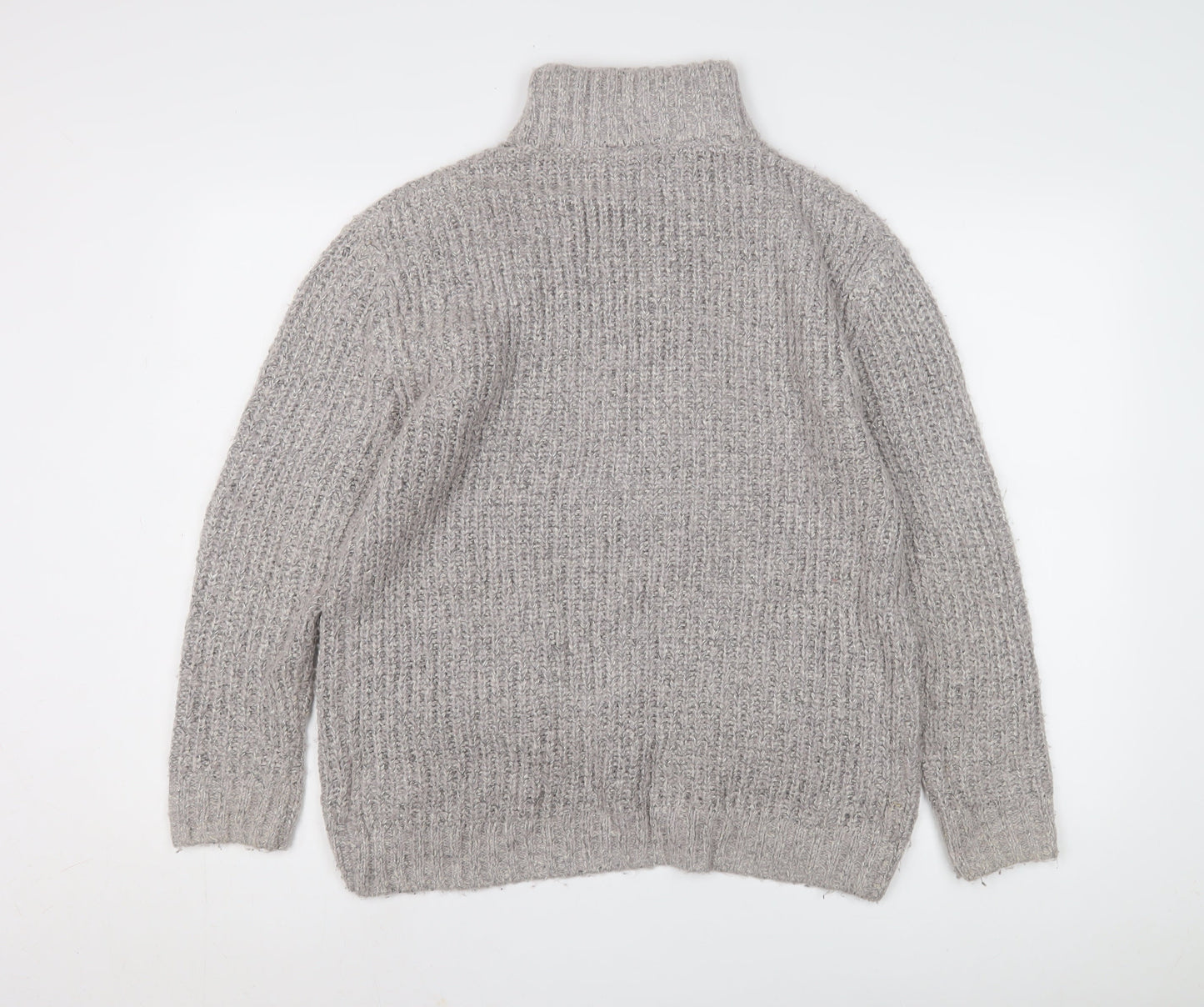 Warehouse Women's Grey Wool Blend Pullover Jumper Size 8